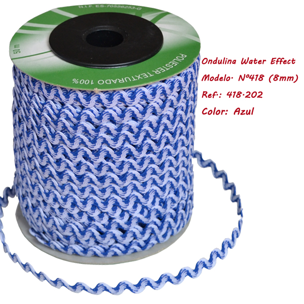 Zigzagband Watereffect 8mm (50 m), Blauw